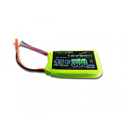 Batteries de propulsion avions RC - Batterie Black Lithium 2S 7.4V 500mAh 45C prise JST - A2PRO - FLASH RC