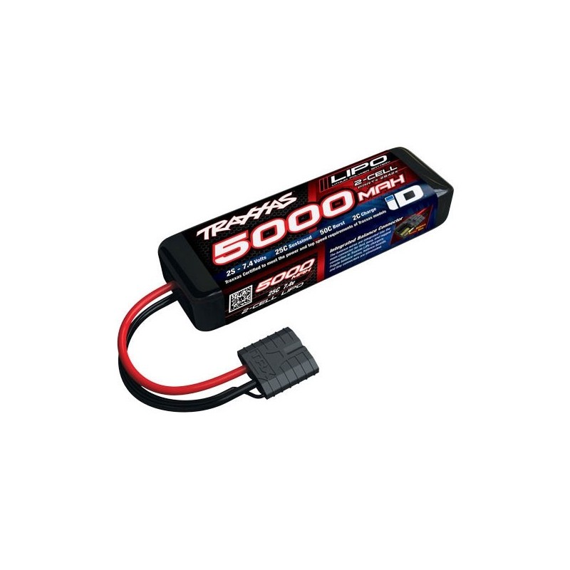 Batteries voitures et bateaux RC - Traxxas Batterie Lipo 7.4V 2S 5000mAh ID - Courte 2842X - FLASH RC