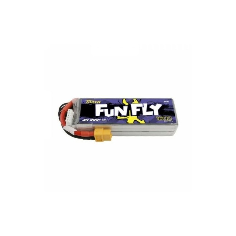 RC aircraft propulsion batteries - Tattu lipo Funfly Series 4S 14.8V 1800mAh 100C xt60 socket - FLASH RC