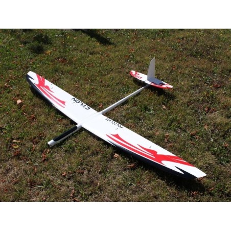 Motovelero RC - E-Cylon todo fibra aprox.2.00m blanco/rojo y negro RCRCM - FLASH RC