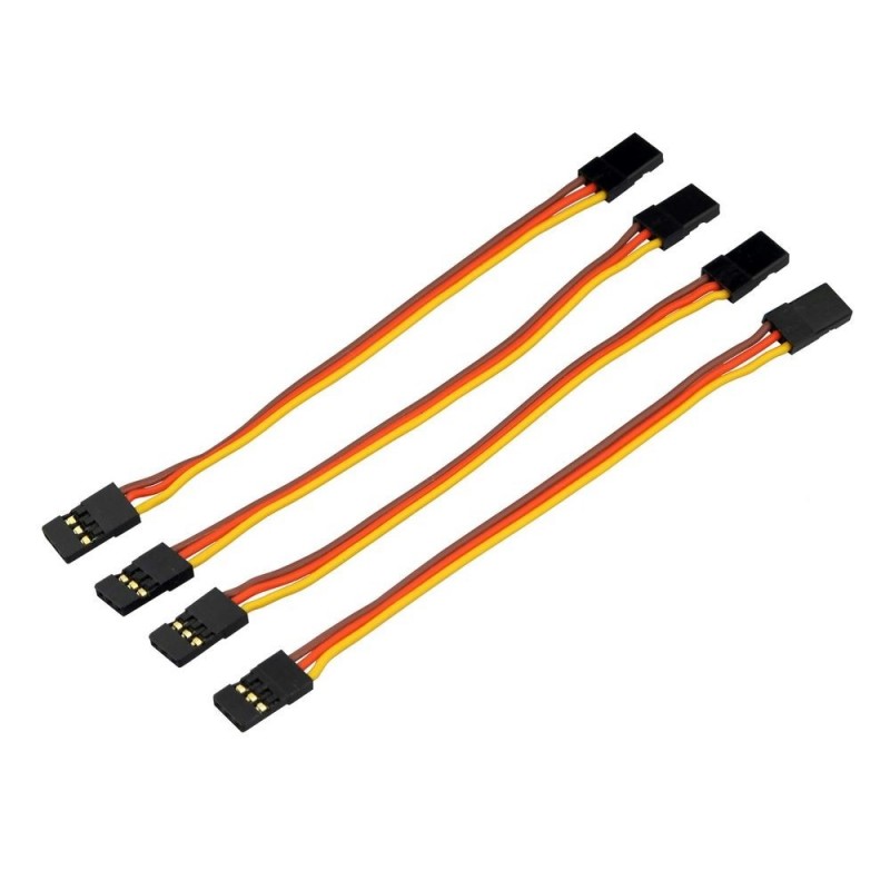 Servoverlängerungen - Patchkabel UNI/JR 10cm 0.25mm² - 4 Stück - FLASH RC