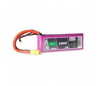 RC aircraft propulsion batteries - Lipo Hacker TopFuel Eco-X MTAG 3S 11.1V 1800mAh 25C XT60 socket - FLASH RC 2