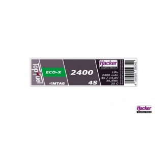 Batterien für den Antrieb von RC-Flugzeugen - Lipo Akku Hacker TopFuel Eco-X MTAG 4S 14.8V 2400mAh 20C Prise XT60 - FLASH RC