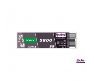Batterie di propulsione per aerei RC - Lipo Hacker TopFuel Eco-X MTAG 3S 11.1V 5800mAh 20C XT90S presa - FLASH RC