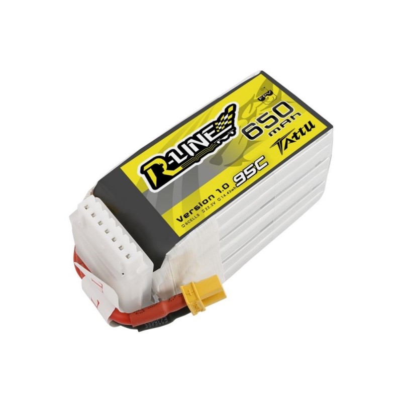 Batteries de propulsion avions RC - Batterie Tattu R-line V1.0 lipo 6S 22.2V 650mAh 95C prise XT30 - FLASH RC