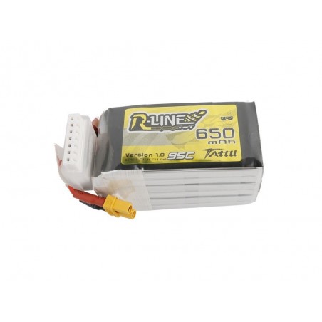 Baterías de propulsión de aviones RC - Tattu R-line V1.0 lipo 6S 22.2V 650mAh 95C XT30 socket - FLASH RC