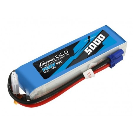 Baterías de propulsión de aviones RC - Gens ace lipo 4S 14.8V 5000mAh 45C EC5 batería - FLASH RC