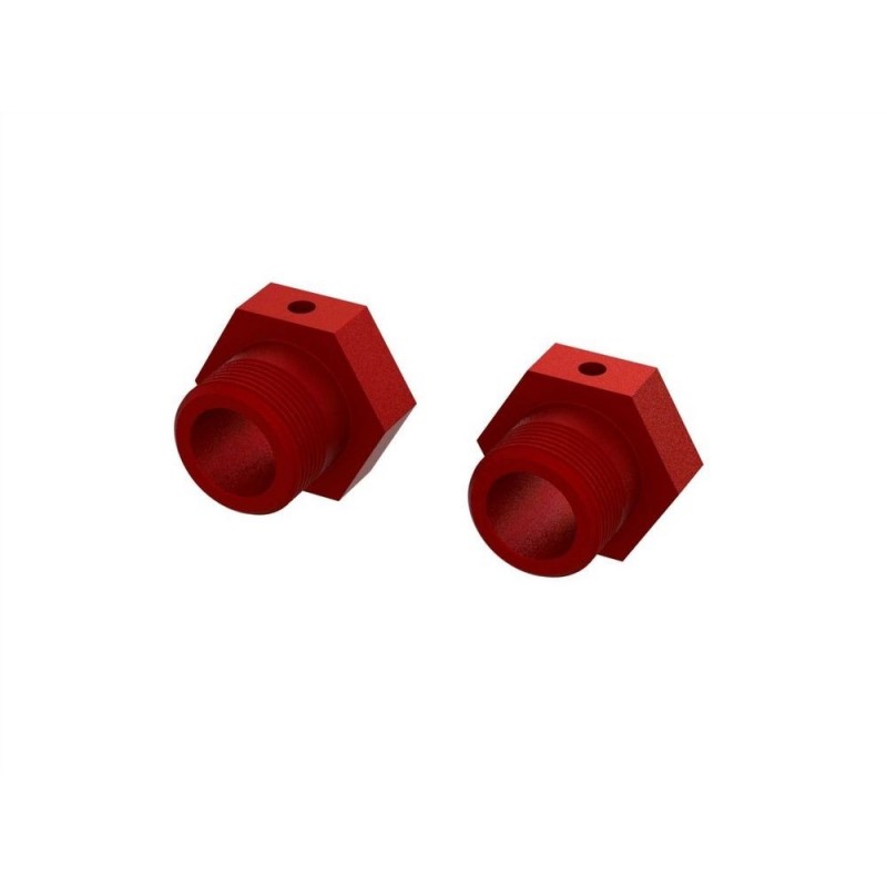 Ricambi RC Auto - ARRMA ruota in alluminio esagono 24mm (rosso) (2) - FLASH RC