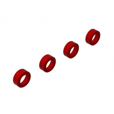 Piezas de repuesto para coches RC - ARRMA Aluminio Suspensión Brazo Tapa Final (Rojo) (4) - FLASH RC