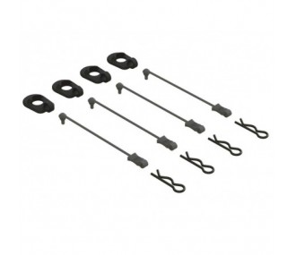 ARRMA Body Clip Retainers 1/5 Scale (Black, 4) - FLASH RC