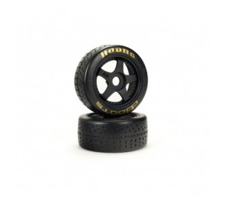 Ricambi RC Auto - ARRMA dBoots Hoons 42/100mm Gold Belted Tires con 2.9' 5-Spoke Wheels (2) - FLASH RC