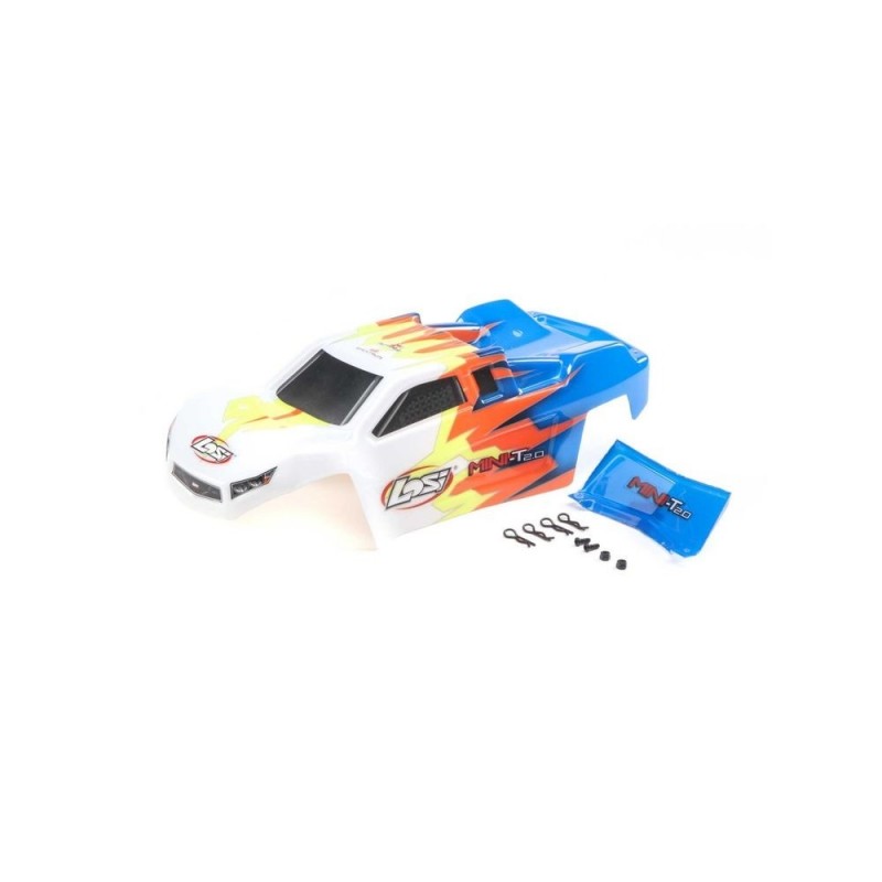 Recambios para coches RC - LOSI - Carrocería, Azul/Blanco: Mini-T 2.0 - FLASH RC