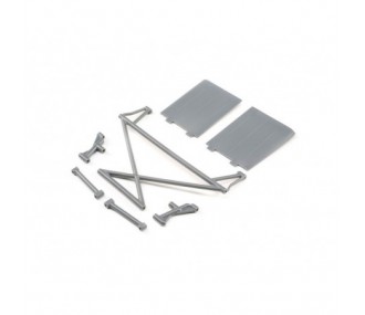 RC-Car-Ersatzteile - LOSI - Rear Tower Support,X-Bar,Mud Guards,Gray: Rock Rey - FLASH RC