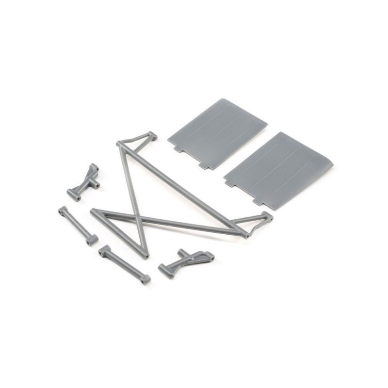 Ricambi RC auto - LOSI - Supporto torre posteriore, X-Bar, Parafanghi, Grigio: Rock Rey - FLASH RC