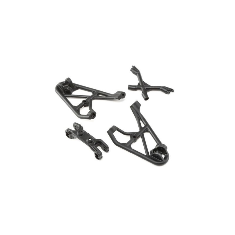 Ricambi RC auto - LOSI - Rock Rey - Supporto ammortizzatore anteriore, protezione e supporto asta di camber - FLASH