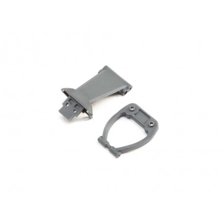 LOSI - Front Bumper/Skid Plate&Support,Gray: Rock Rey - FLASH RC