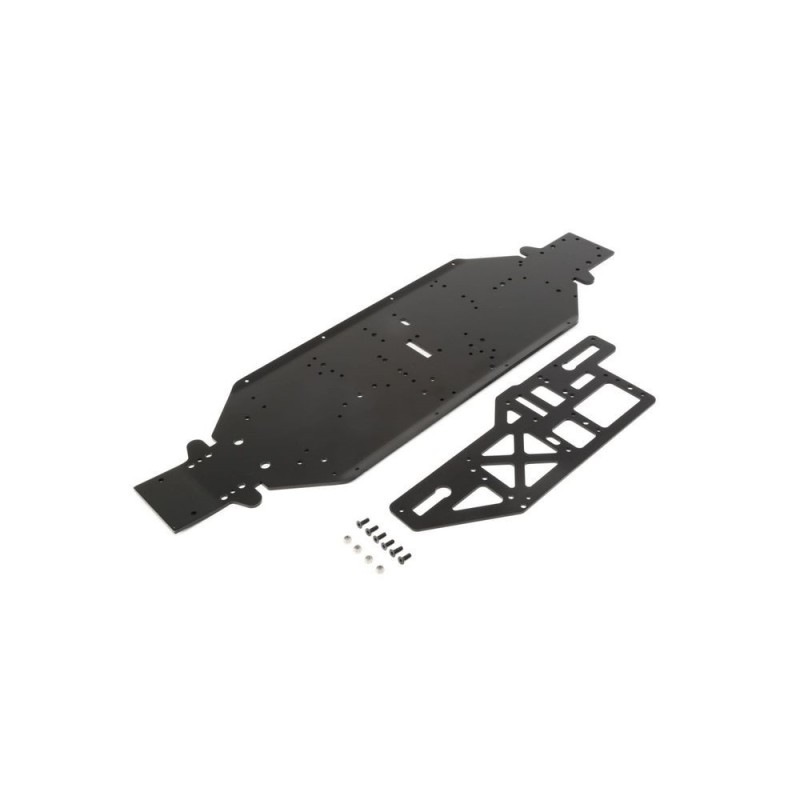 LOSI - DBXL-E - Châssis avec plaque de renfort 4mm, noir - FLASH RC