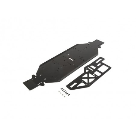 Piezas de repuesto para coches RC - LOSI - DBXL-E - Chasis con placa de refuerzo de 4 mm, negro - FLASH RC