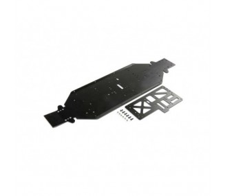 LOSI - Chassis w/Brace, 4mm Black: DBXL-E 2.0 - FLASH RC