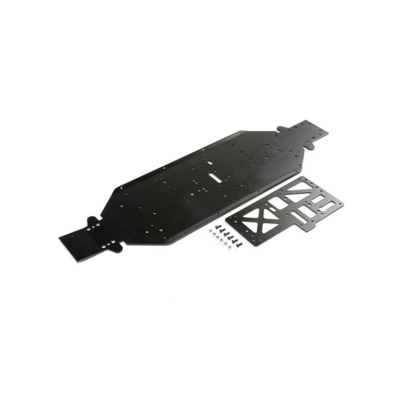 RC car parts - LOSI - Chassis w/Brace, 4mm Black: DBXL-E 2.0 - FLASH RC