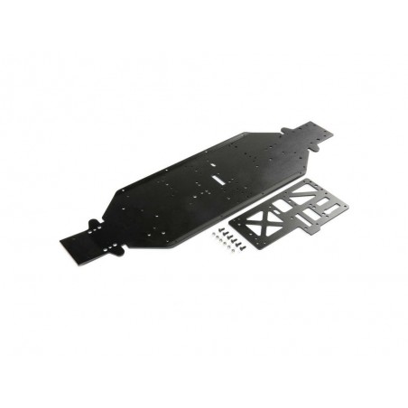 LOSI - Chassis w/Brace, 4mm Black: DBXL-E 2.0 - FLASH RC