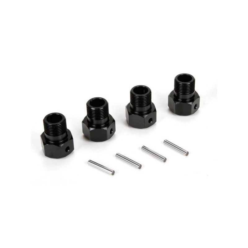 Spare parts for RC cars - LOSI - Wheel Hex Black & Pin (4): MTXL - FLASH RC