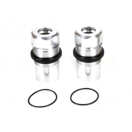 LOSI - Fr/Rr Shock Body, Cap, AL, Slvr(2): MTXL - FLASH RC