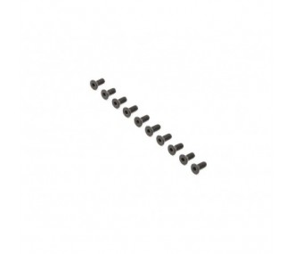 LOSI - Flat Head Screws, Stl, BO, M4 x 10mm (10) - FLASH RC