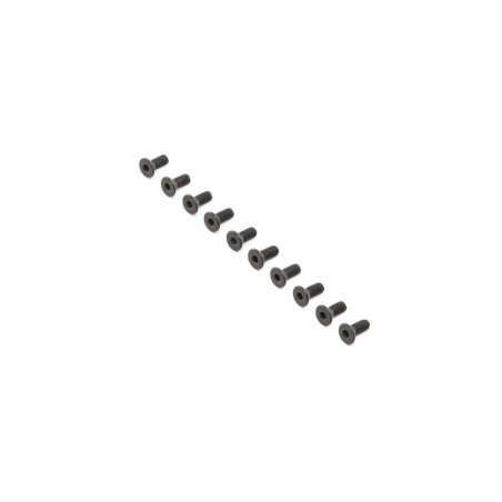 LOSI - Flat Head Screws, Stl, BO, M4 x 10mm (10) - FLASH RC