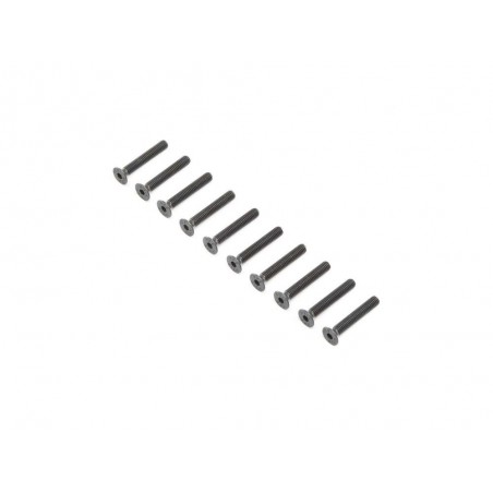 LOSI - Flat Head Screws, Stl, BO, M4 x 25mm (10) - FLASH RC