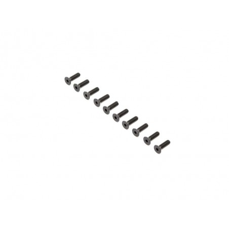 LOSI - Flat Head Screws, Stl, BO, M4 x 14mm (10) - FLASH RC