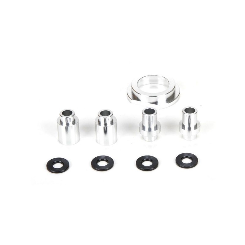 Piezas coche RC - LOSI - Soporte motor y embrague, AL, Slvr: MTXL - FLASH RC