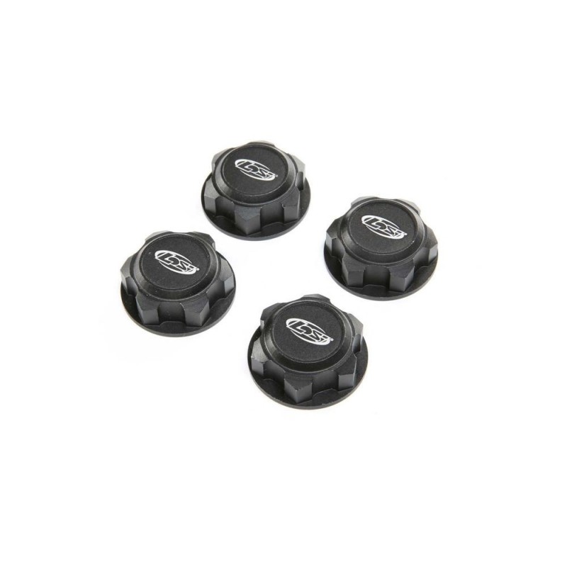 Spare parts for RC cars - LOSI - Wheel Nut, Captured, Black (4): DBXL-E 2.0 - FLASH RC