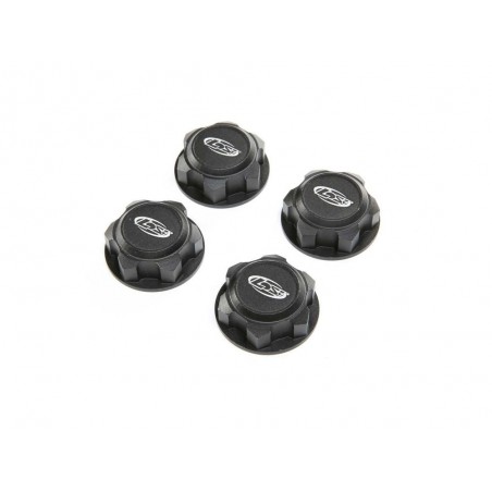 Ricambi per auto RC - LOSI - Dado ruota, catturato, nero (4): DBXL-E 2.0 - FLASH RC