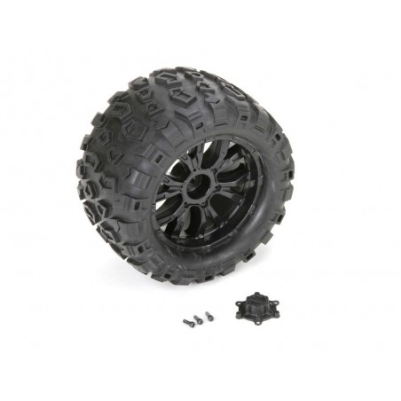 RC car parts - LOSI - TEN MT - Tire and rim mounted (2) - FLASH RC