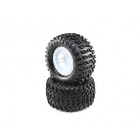 Ricambi per auto RC - LOSI - Pneumatici, montati (2): TENACITY Monster Truck - FLASH RC