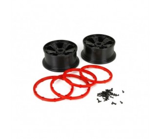 Ricambi per auto RC - LOSI - 1/5 4WD - Cerchio beadlock nero (2) - FLASH RC