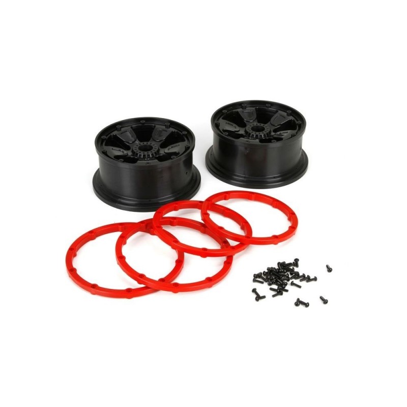 Ersatzteile RC-Cars - LOSI - 1/5 4WD - Beadlock Felge schwarz (2) - FLASH RC