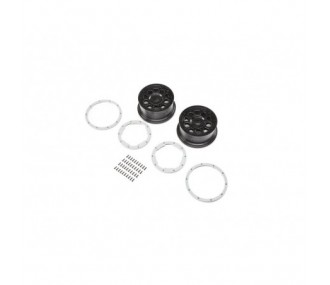 Ricambi per auto RC - LOSI - DBXL-E - Cerchi neri, beadlock argento (2) - FLASH RC