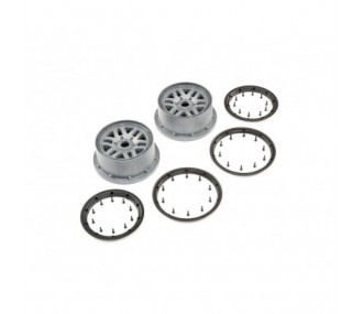 Ricambi per auto RC - LOSI - Set di ruote e bloccaggi, grigio (2): 5ive-T 2.0 - FLASH RC