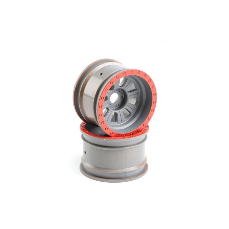 LOSI - Wheel, Silver (2): Super Rock Rey - FLASH RC