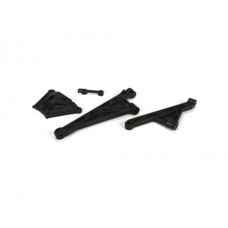 Piezas de recambio para coches RC - LOSI - 5ive-T - Refuerzos y separadores para chasis delantero y trasero - FLASH RC