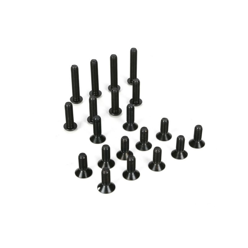 LOSI - 5ive-T -Assortiment de vis à tête bombée et fraisée M6 (20) - FLASH RC