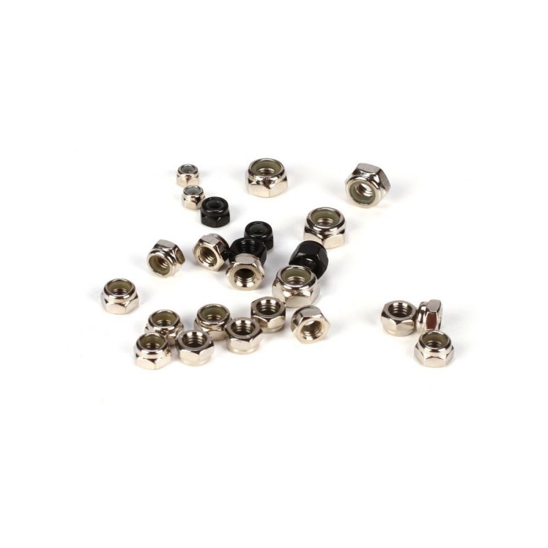 LOSI - 5ive-T -Assortiment d écrous auto-freinés M3,M4,M5 et M6 (24) - FLASH RC