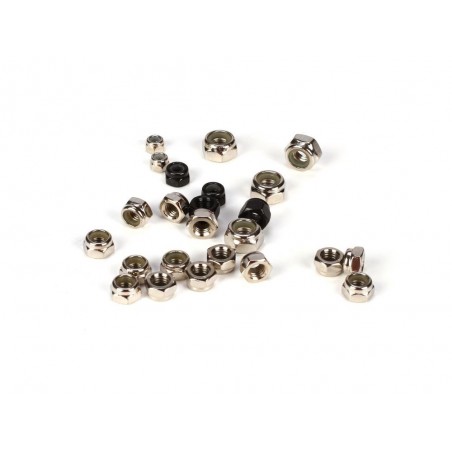 Spare parts for RC cars - LOSI - 5ive-T - Set of self-locking nuts M3,M4,M5 and M6 (24) - FLASH RC