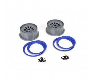 Spare parts for RC cars - LOSI - 5ive-T -Wheels and beadlock rings (2) - FLASH RC