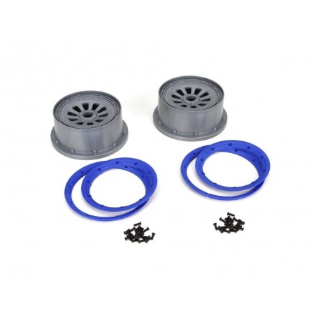 Ersatzteile RC-Cars - LOSI - 5ive-T -Felgen und Beadlock-Ringe (2) - FLASH RC