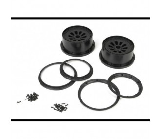 RC car parts - LOSI - 5T - Rim with black beadlock rings (2) - FLASH RC