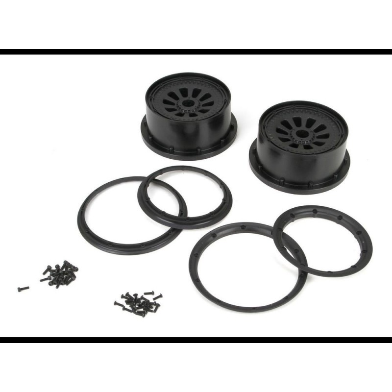 Piezas de recambio para coches RC - LOSI - 5T - Llanta con aros negros (2) - FLASH RC