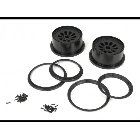 Piezas de recambio para coches RC - LOSI - 5T - Llanta con aros negros (2) - FLASH RC